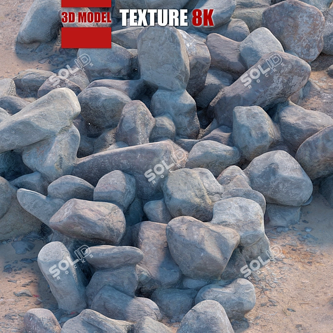 Detailed Stone Model - 8K Textured+Retopology 3D model image 2