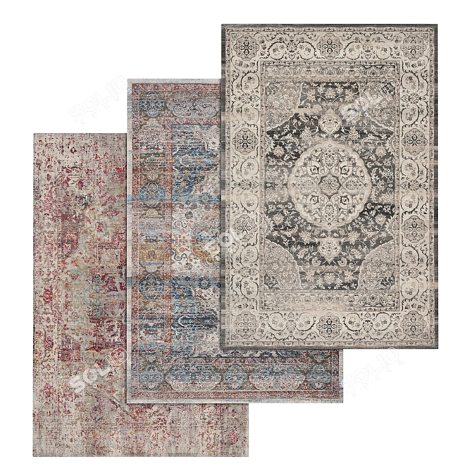 Luxury Rug Set: High-Quality Textures 3D model image 1