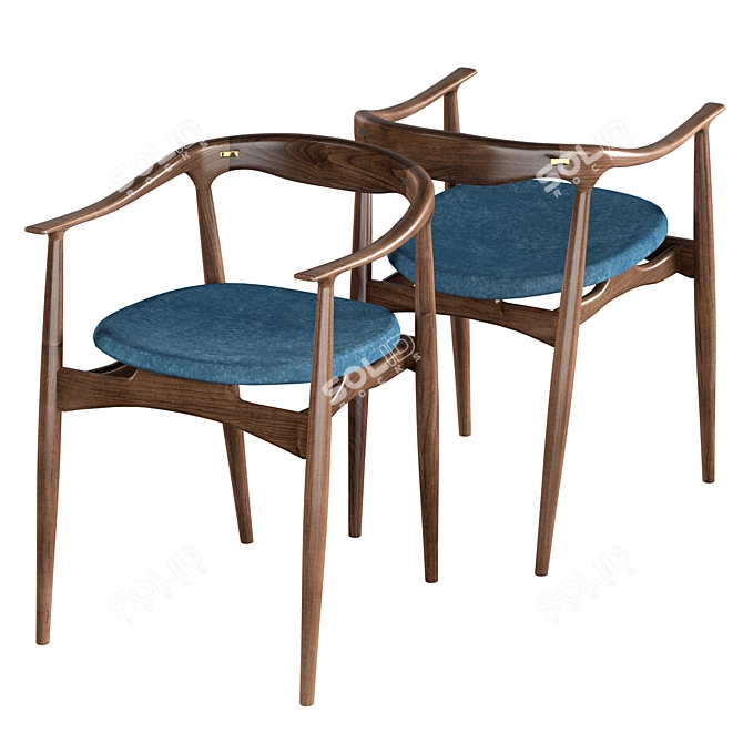 ATRA Agave Dining Set: Table and Chairs 3D model image 2