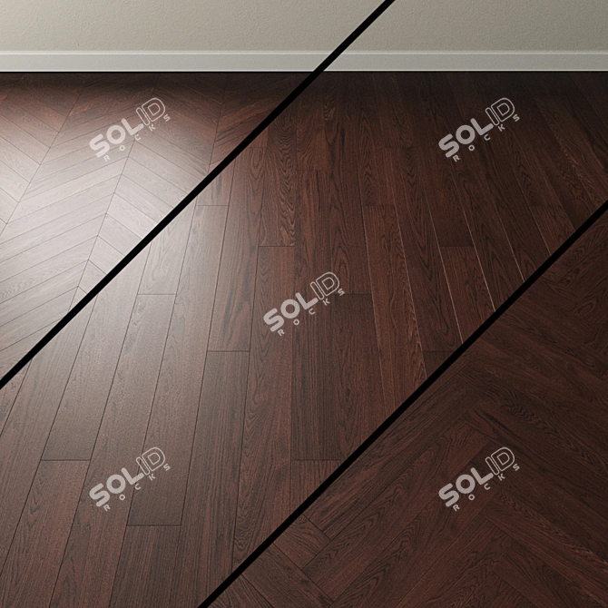 Dark Chocolate Oak Parquet 3D model image 1