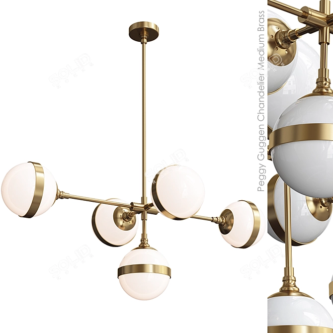 Peggy Guggen Chandelier - Timeless Mid Century Brass Beauty 3D model image 1