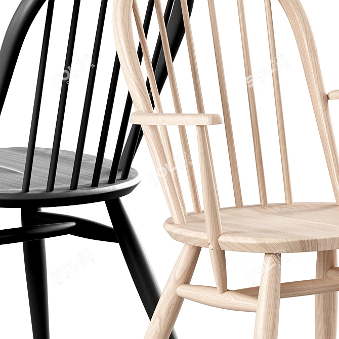 Title: Ercol Originals Windsor Dining Chair 3D model image 2