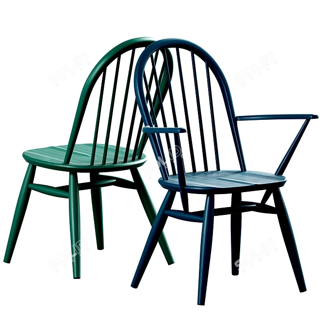 Title: Ercol Originals Windsor Dining Chair 3D model image 3