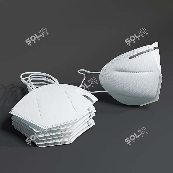 Title: Tri-Layer Medical Mask 3D model image 5