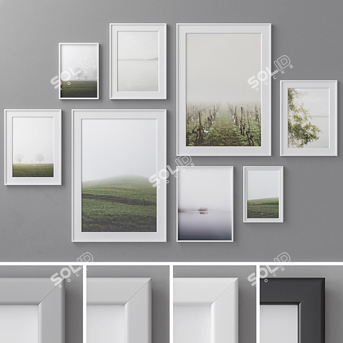 Versatile Photo Frames Set - 49 Pieces 3D model image 1