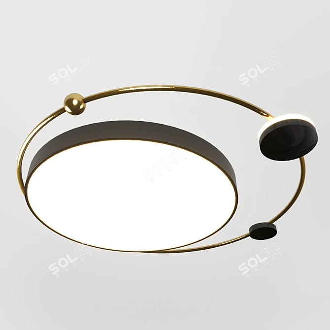 Modern Black Brass Ceiling LED Light - Accord 3D model image 1