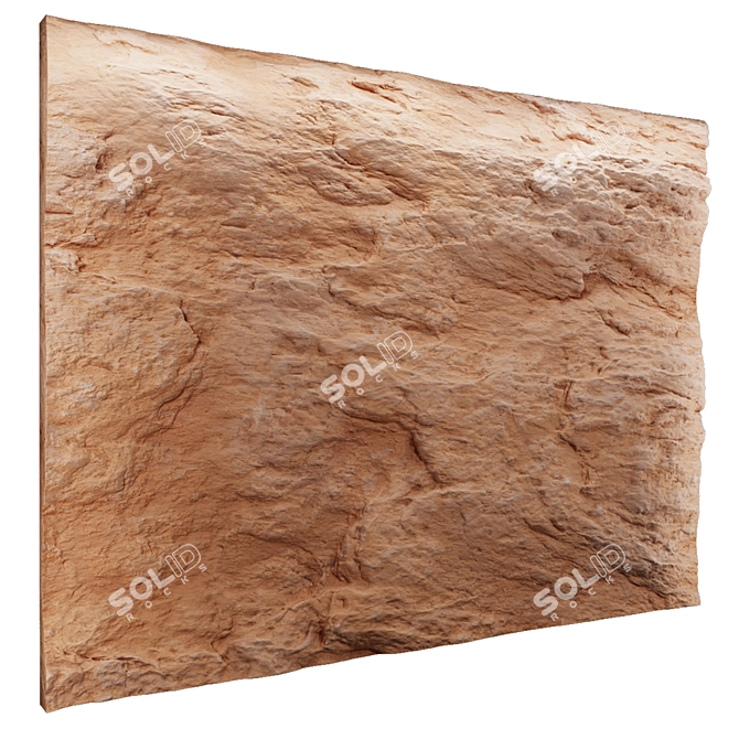 Red Stone Wall: High-Resolution Texture 3D model image 2