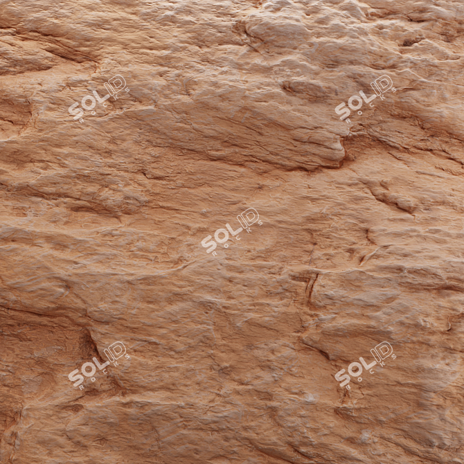 Red Stone Wall: High-Resolution Texture 3D model image 4