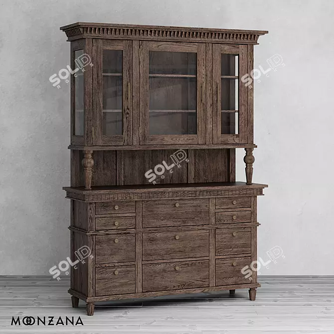 Metropolis Oak Buffet 200cm: Elegant and Spacious 3D model image 1