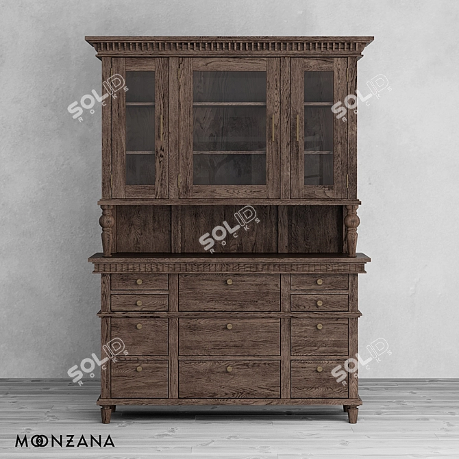 Metropolis Oak Buffet 200cm: Elegant and Spacious 3D model image 2