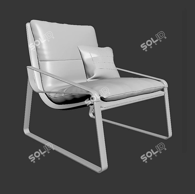 Sleek Modern Lounge Armchair 3D model image 3