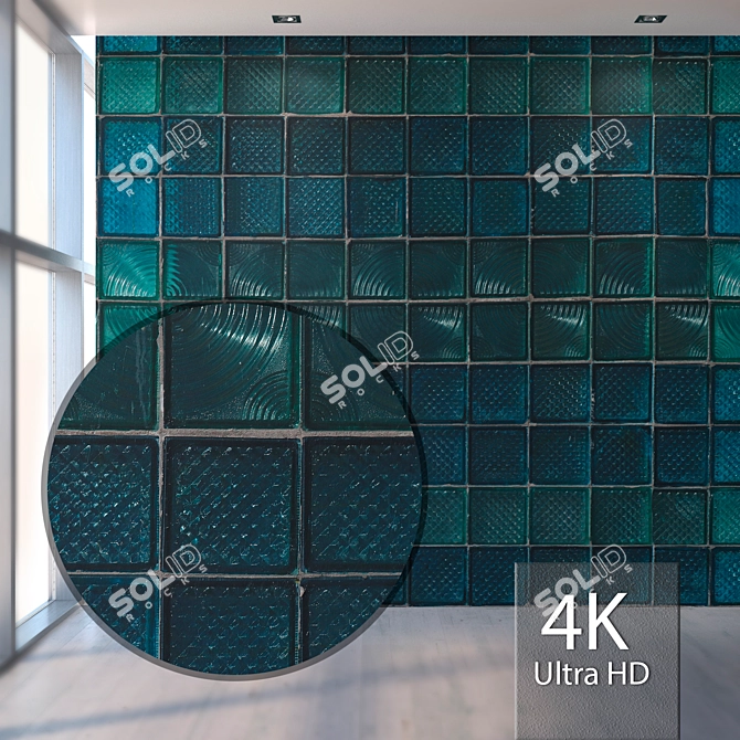 Seamless Glass Block Texture 3D model image 1