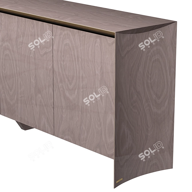 Elegant Hamilton Cabinet: Wood, Stainless Steel 3D model image 3