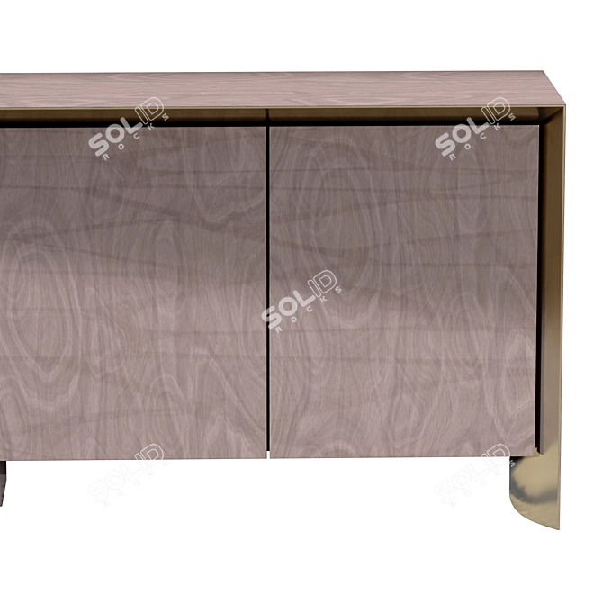 Elegant Hamilton Cabinet: Wood, Stainless Steel 3D model image 4