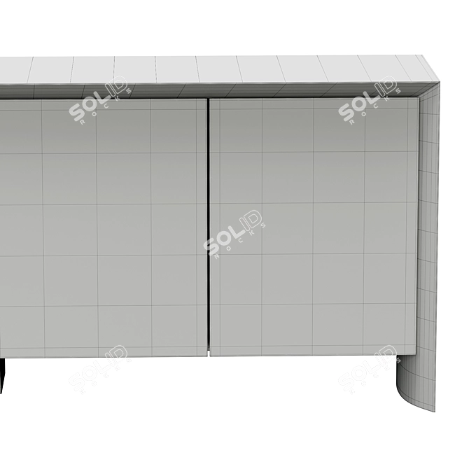 Elegant Hamilton Cabinet: Wood, Stainless Steel 3D model image 5