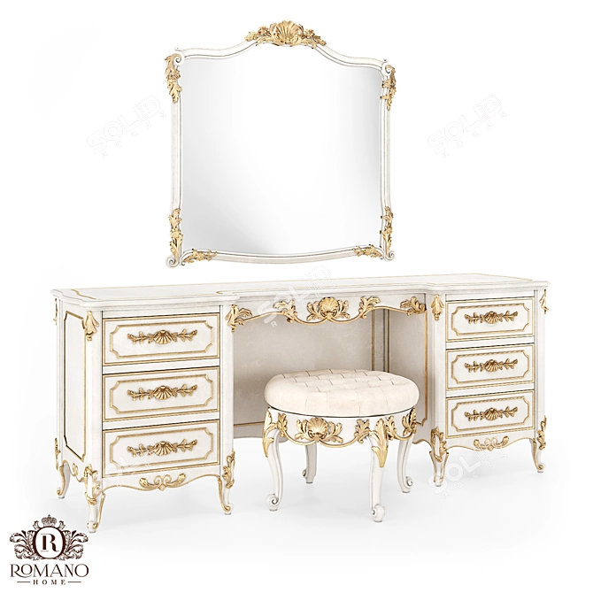 Custom Italian Dressing Table by Romano Home 3D model image 1