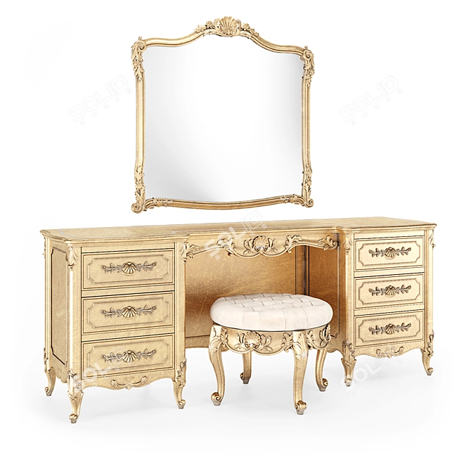 Custom Italian Dressing Table by Romano Home 3D model image 2