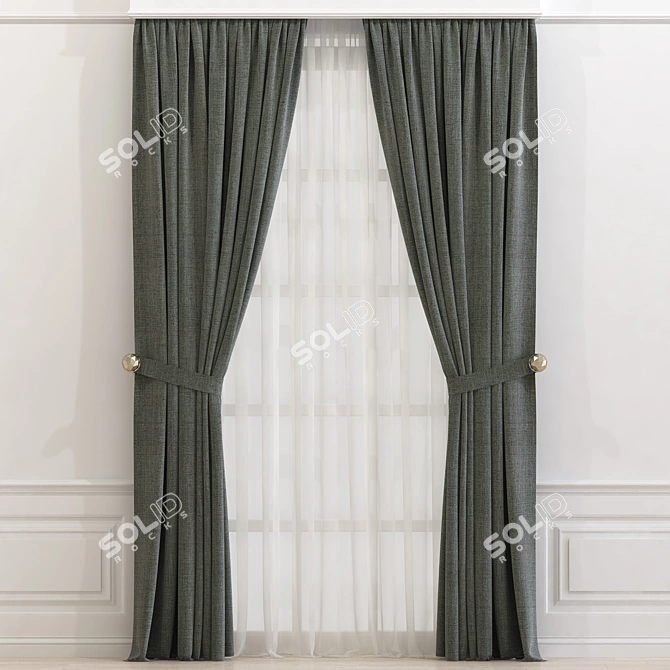 632 Curtain: Optimized Design and Enhanced Detail 3D model image 1