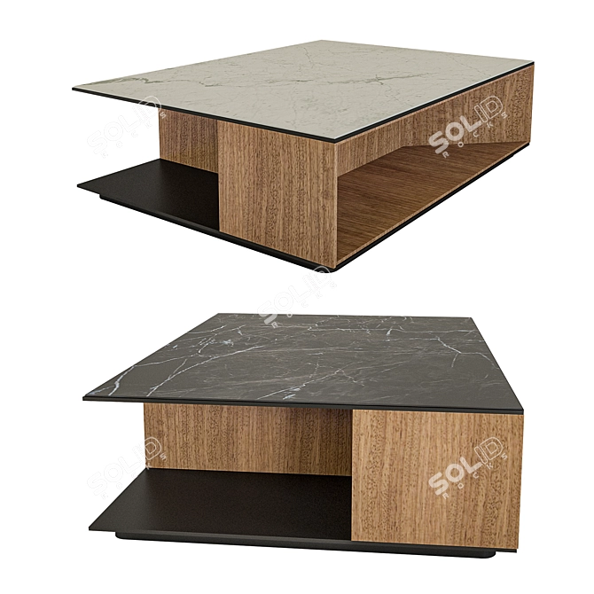 Modern 3-in-1 Coffee Table 3D model image 2