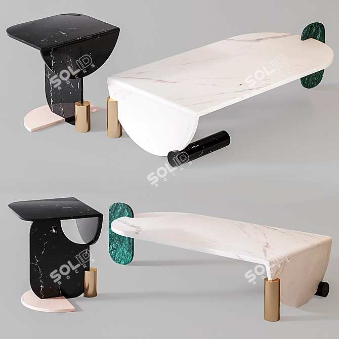 Dooq Gaming Table Set: Unleash the Fun 3D model image 1