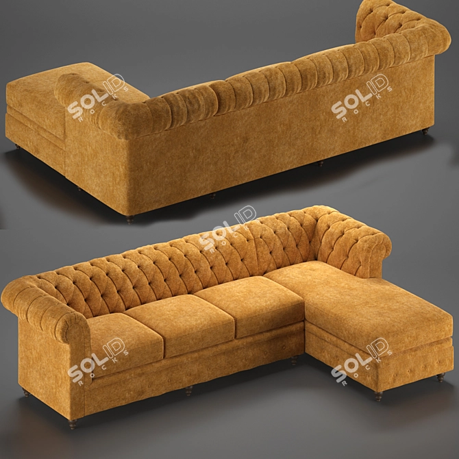 Modern L-Shaped Sofa 3D model image 1