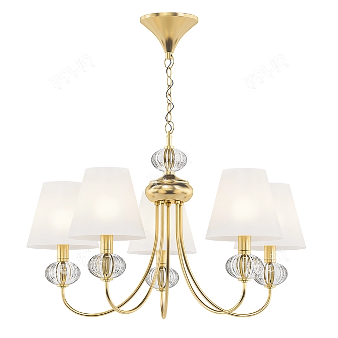 Eurosvet Mella Gold Chandelier 3D model image 1