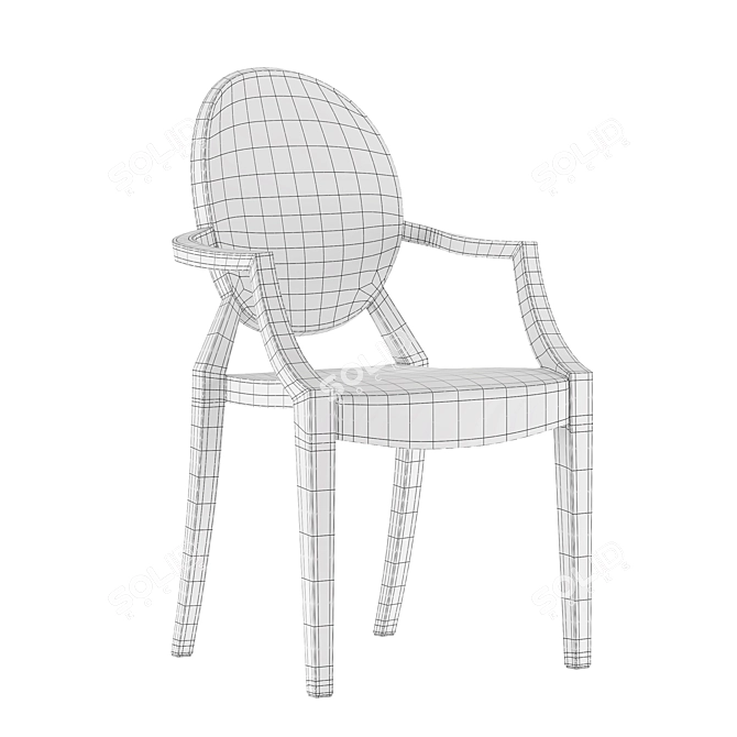 Anime Transparent Dining Chair: Sleek and Stylish 3D model image 5