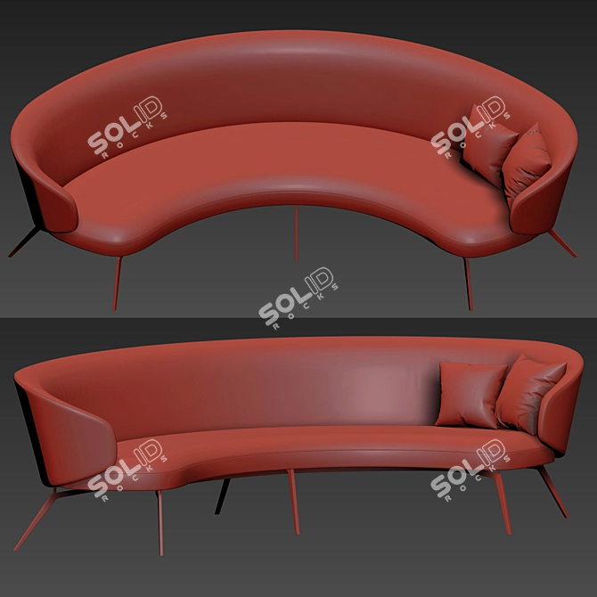 Bice Curve Sofa: Custom Design & Superior Comfort 3D model image 3