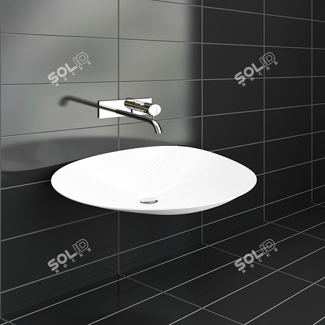 Luxurious Venere Sink and Mixer 3D model image 2