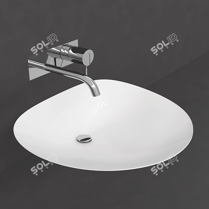 Luxurious Venere Sink and Mixer 3D model image 4