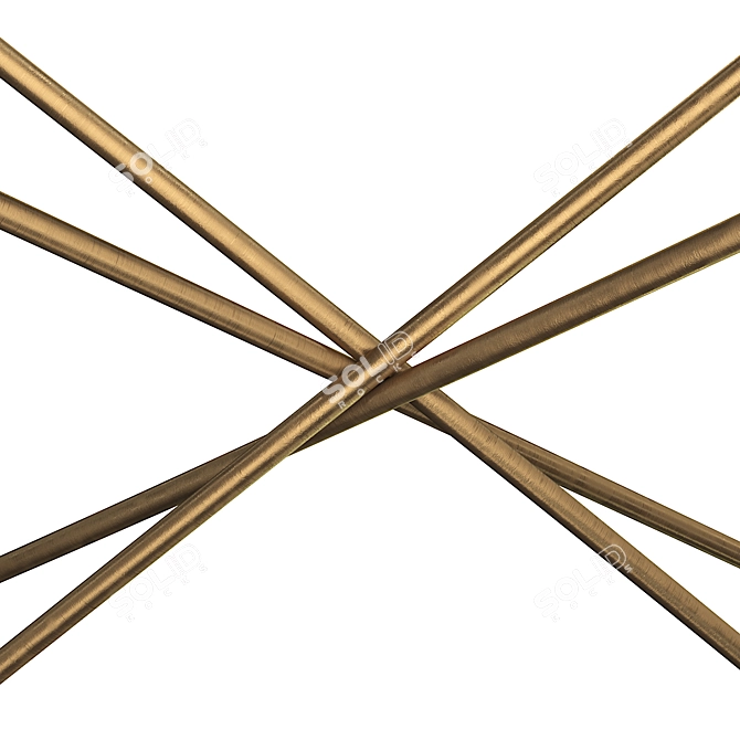 Modern Stone Metal Geo Console 3D model image 3