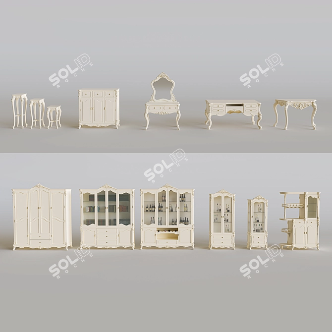 Elegant Euro Set: Transform Your Space 3D model image 1