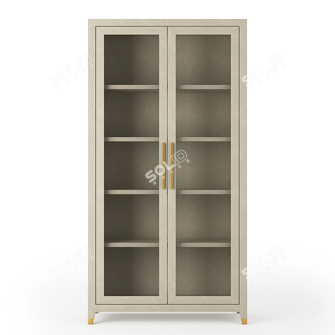 Elegant Glass Cabinet Restoration 3D model image 2