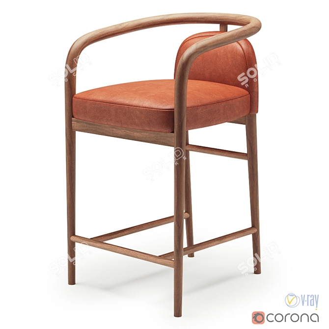 Elegant Essex Barstool 3D model image 1