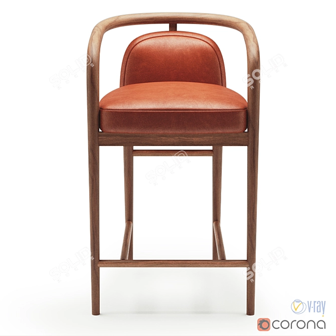 Elegant Essex Barstool 3D model image 2