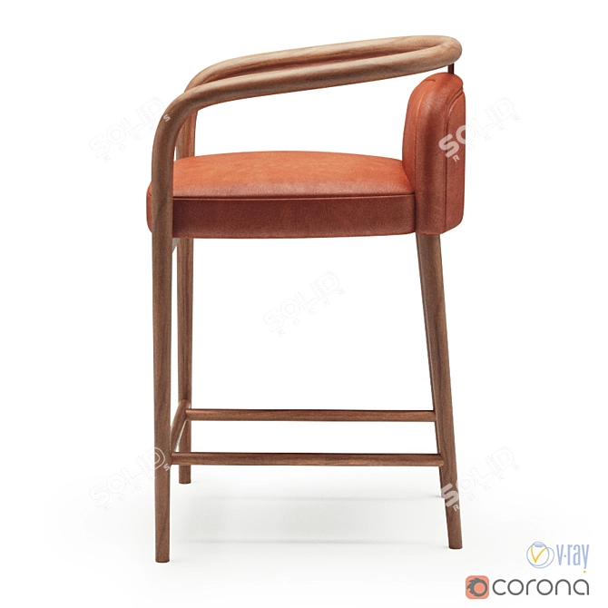 Elegant Essex Barstool 3D model image 3