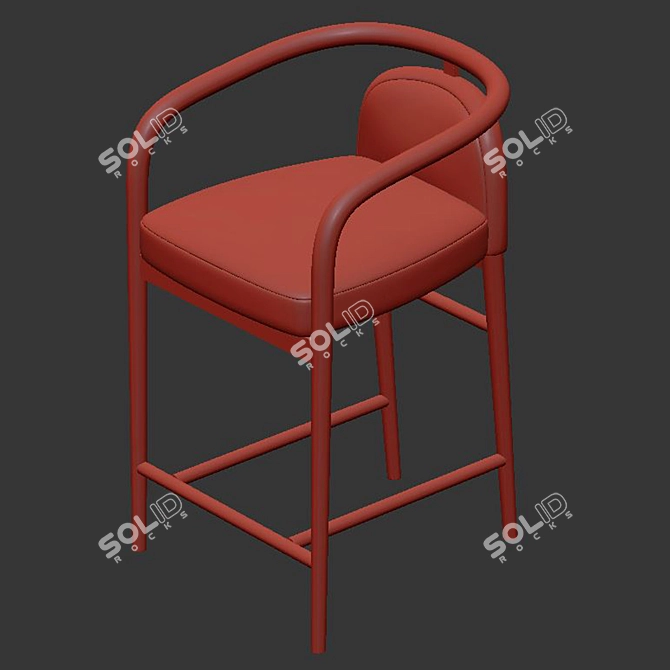 Elegant Essex Barstool 3D model image 4