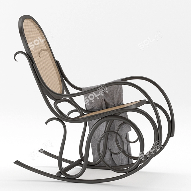 Eleganzia Rocking Chair: Handcrafted by Gebruder Thonet 3D model image 1