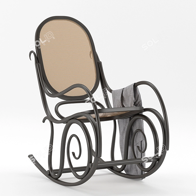 Eleganzia Rocking Chair: Handcrafted by Gebruder Thonet 3D model image 2