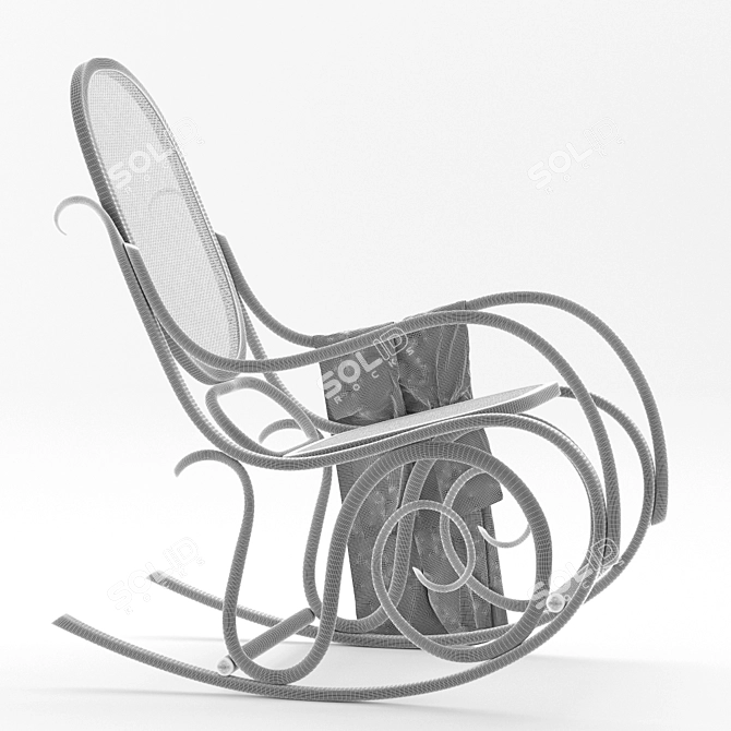 Eleganzia Rocking Chair: Handcrafted by Gebruder Thonet 3D model image 3