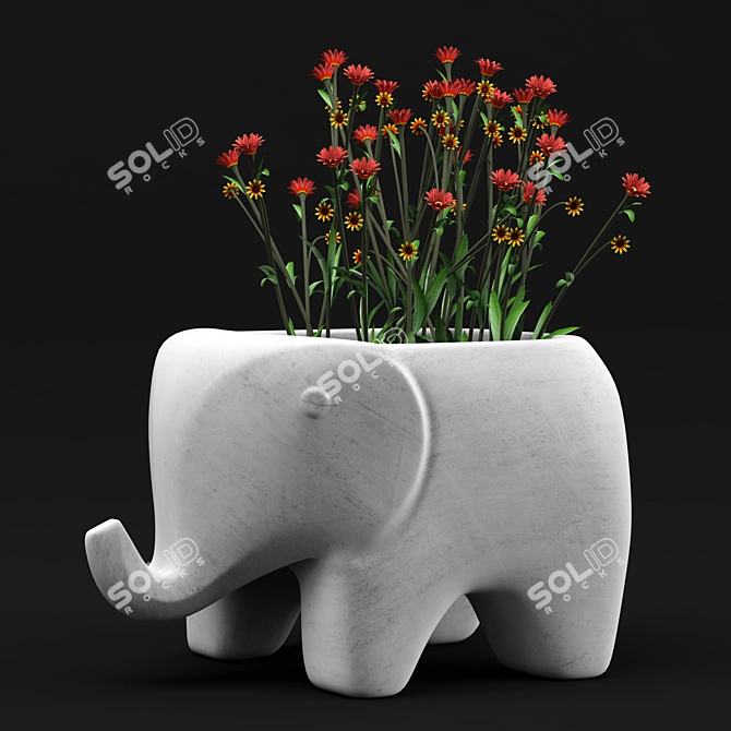 Adairs Home Republic Animal Vase: Elegant & Charming 3D model image 1