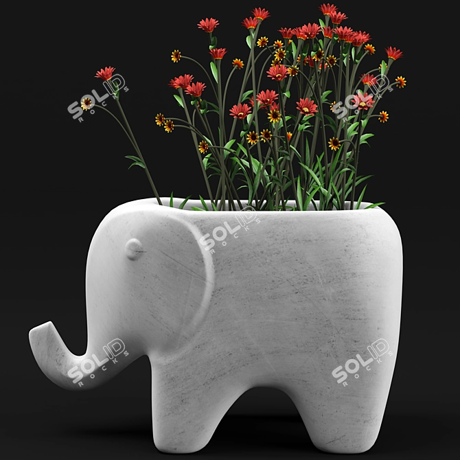 Adairs Home Republic Animal Vase: Elegant & Charming 3D model image 2