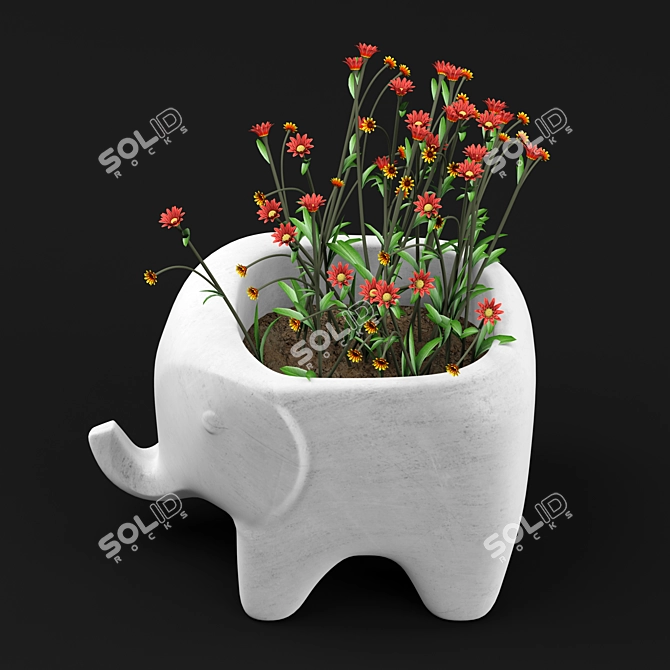 Adairs Home Republic Animal Vase: Elegant & Charming 3D model image 4