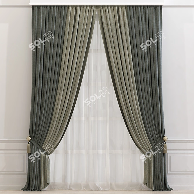 634 Curtain: Expertly crafted and redesigned 3D model image 1