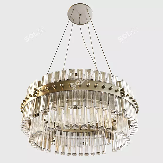 Glass Angular Tubes Chandelier 3D model image 1