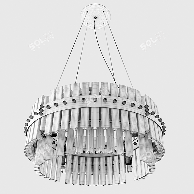 Glass Angular Tubes Chandelier 3D model image 2