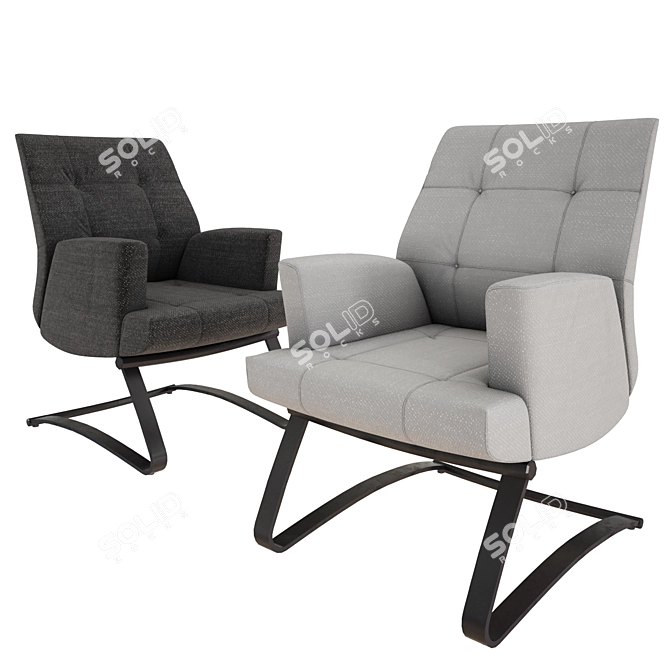 Cozy Contemporary Armchair 3D model image 1