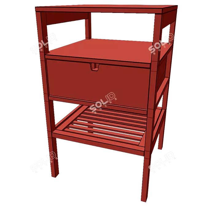 Nordkisa Bedside Table - Sleek and Functional 3D model image 4