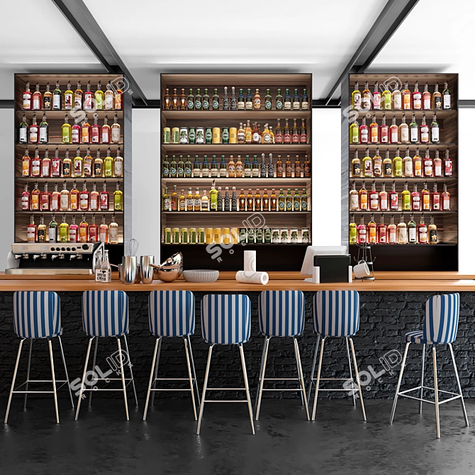  Versatile Bar Counter: Pub, Restaurant, Retro Design 3D model image 1