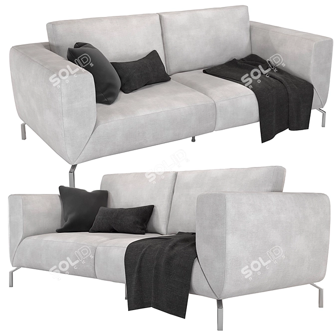 Natuzzi Golf Sofa: Stylish & Comfortable 3D model image 1